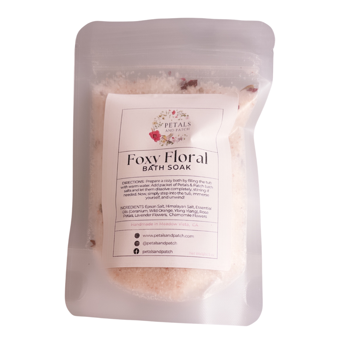 Natural Organic Bath Soak: Foxy Floral (Single Serving)